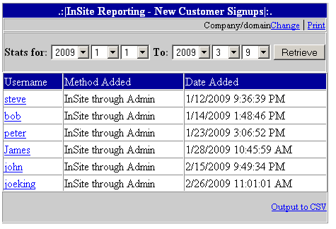 Customer Signup